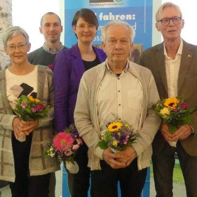 Ann Christin von Allwörden (Mitte) ist neue Präsidentin der Landesverkehrswacht. Vizepräsident Bernd Fritsch, Klaus Hoppe, Chris Hagedorn und Sabine Quandt (von rechts) wurden wiedergewählt.